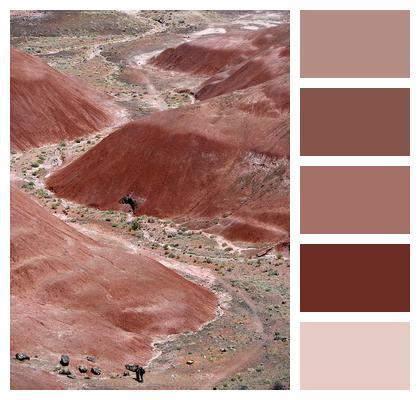 Painted Desert Erosion National Park Hot Arizona Dry Petrified Forest Usa Image